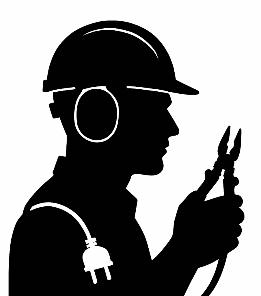 male electrician headshot silhouette